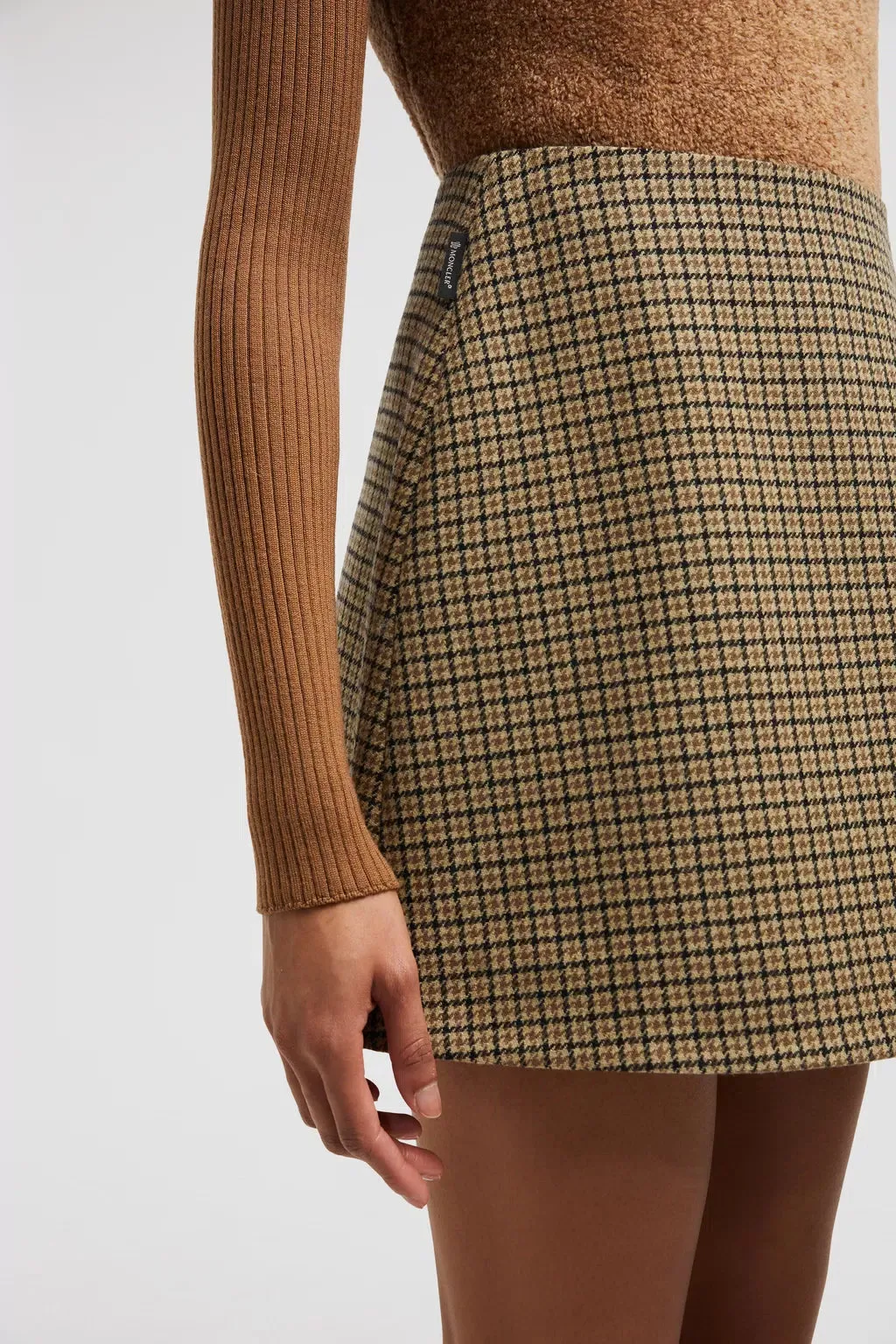 MONCLER CHECKERED WOOL SKIRT