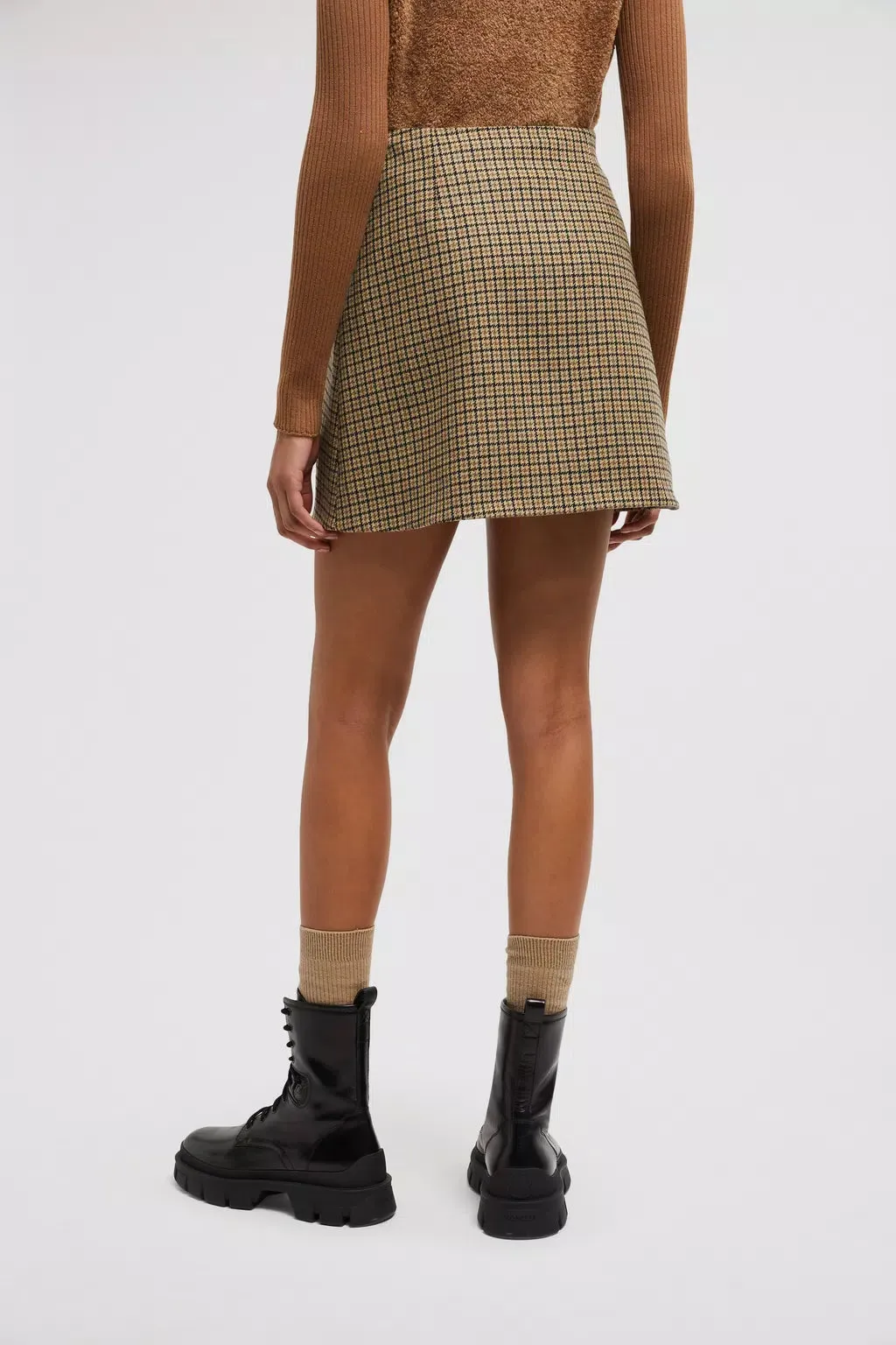 MONCLER CHECKERED WOOL SKIRT