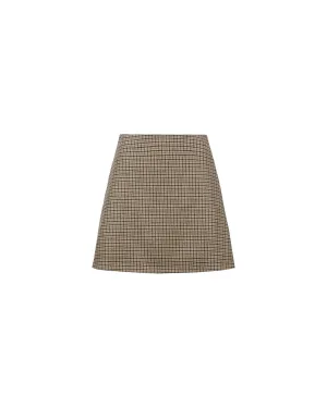 MONCLER CHECKERED WOOL SKIRT
