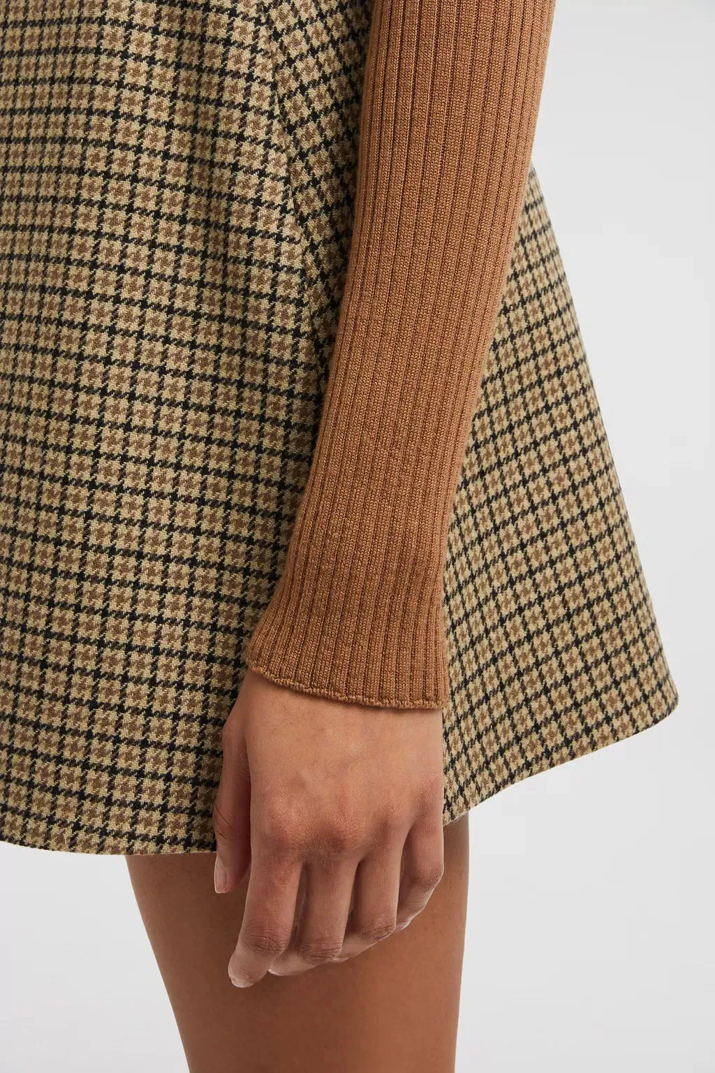 MONCLER CHECKERED WOOL SKIRT