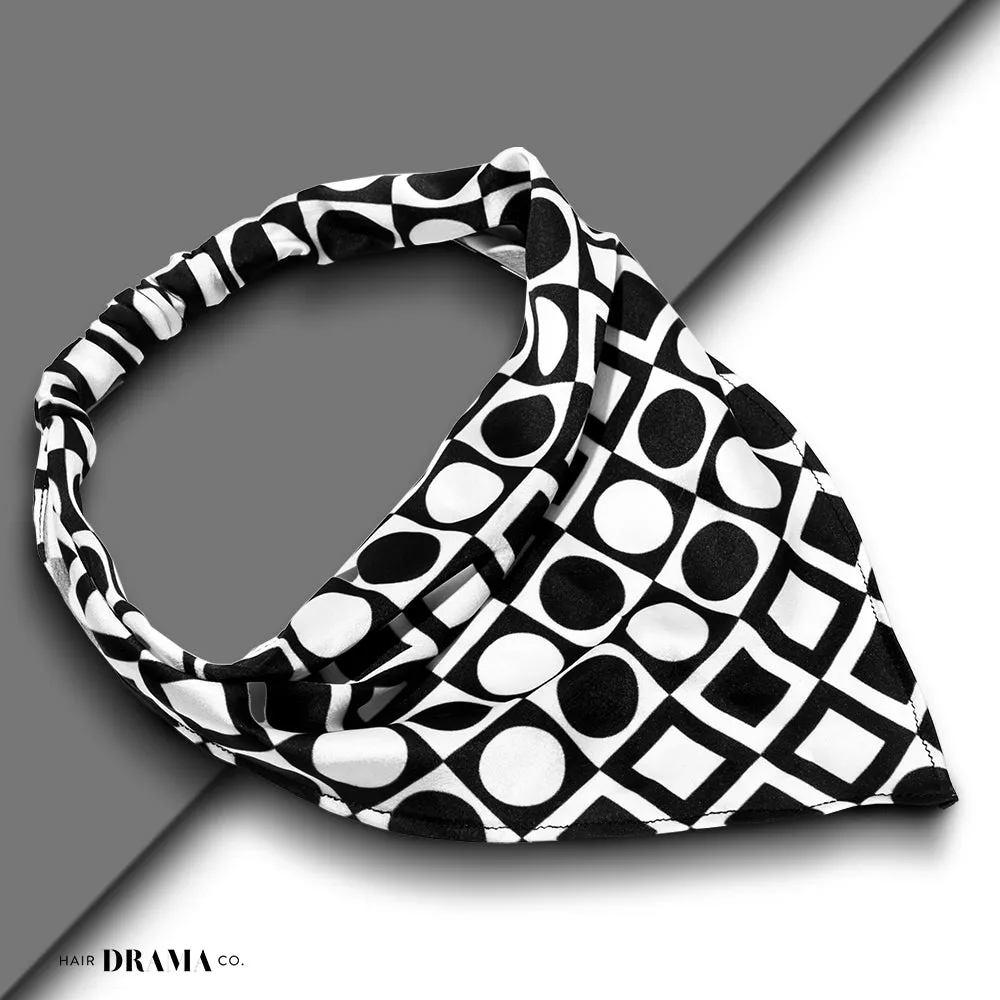 Monochrome Headscarf Headband with elastic