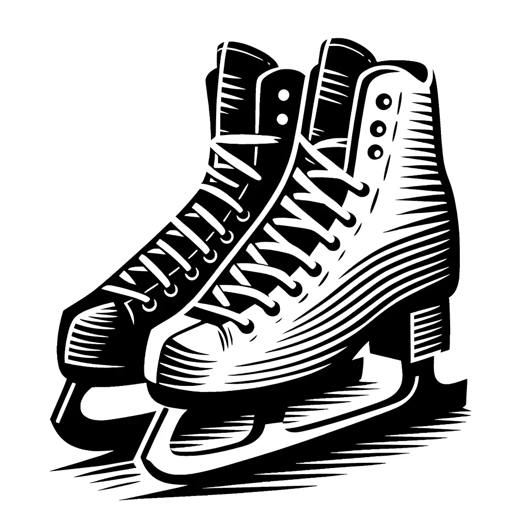 NEW - Linocut Ice Skates