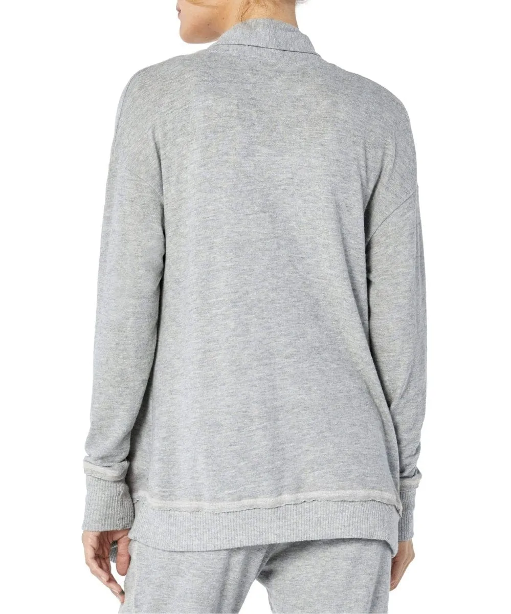Open Front Cardigan , Heather Grey