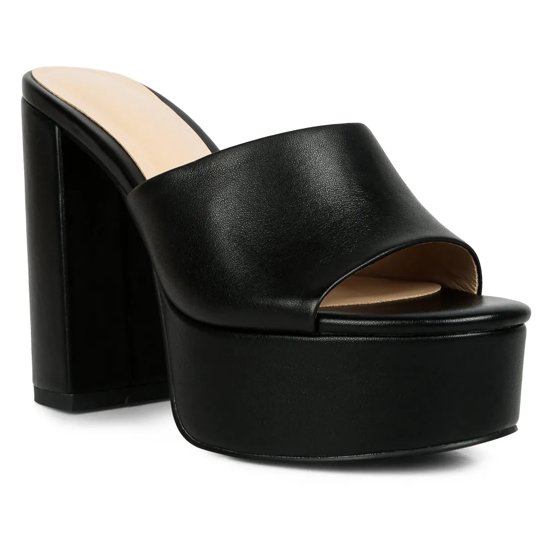 Open Toe High Block Heel Sandals