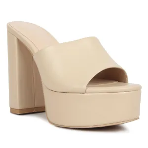 Open Toe High Block Heel Sandals