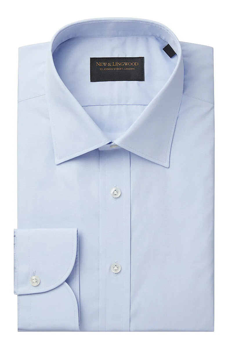 Pale Blue Poplin St James's Collar Classic Fit Single Cuff Shirt