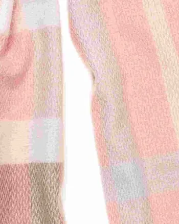 Plaid Fashion Winter Long Tweed Scarves Pink | PINK