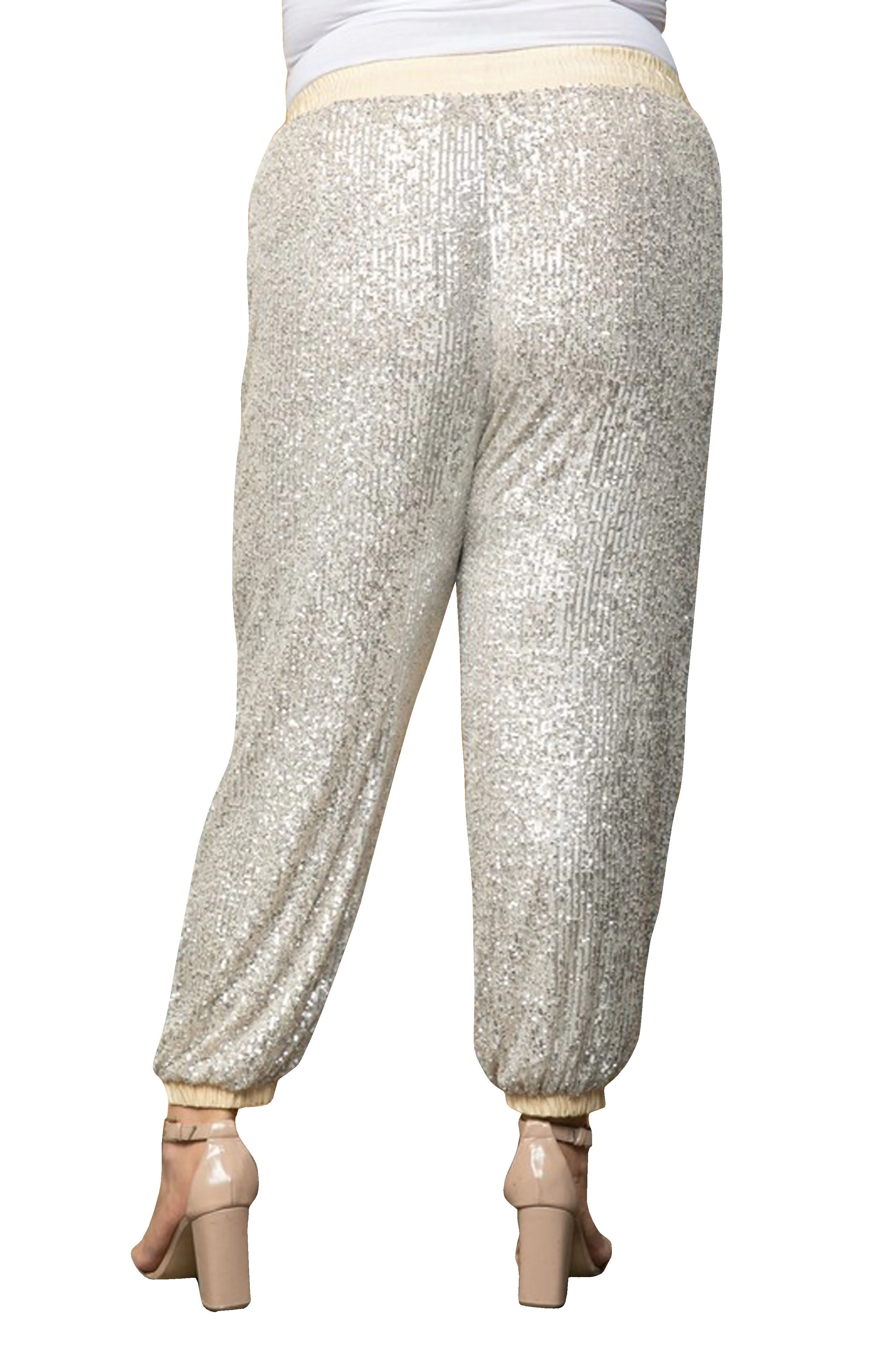 Plus Size Sequin Joggers