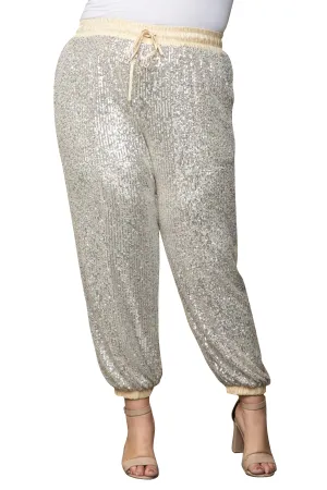 Plus Size Sequin Joggers