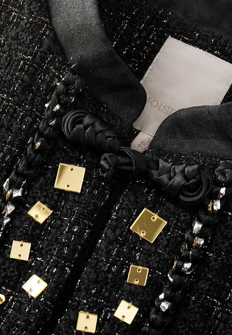 Prestige Chinese Button Square-sequin Stand Collar Jacket