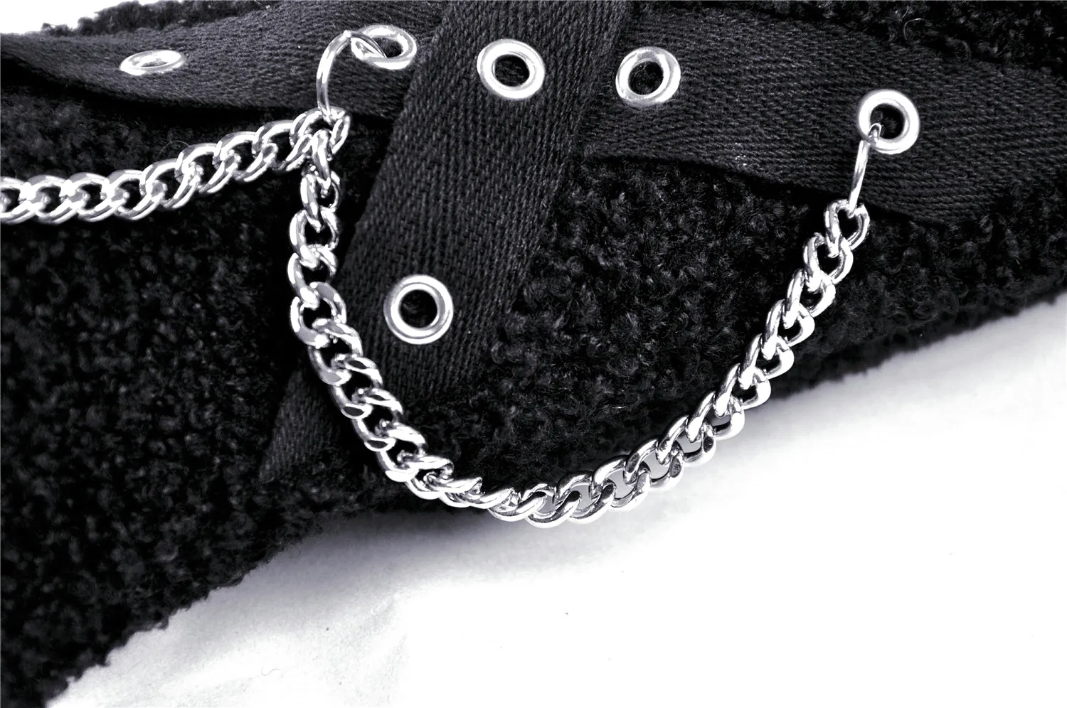 Punk chain warm wooly gloves AGL012