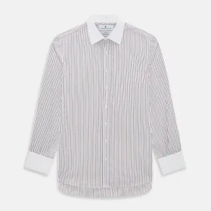 Red Double Stripe Shirt with Contrast T&A Collar and Cuffs
