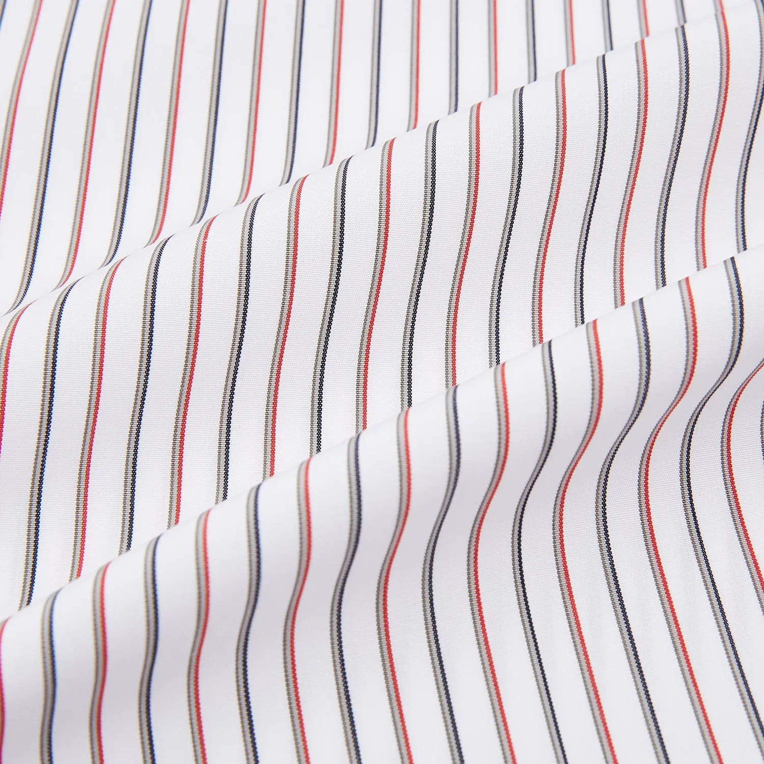 Red Double Stripe Shirt with Contrast T&A Collar and Cuffs