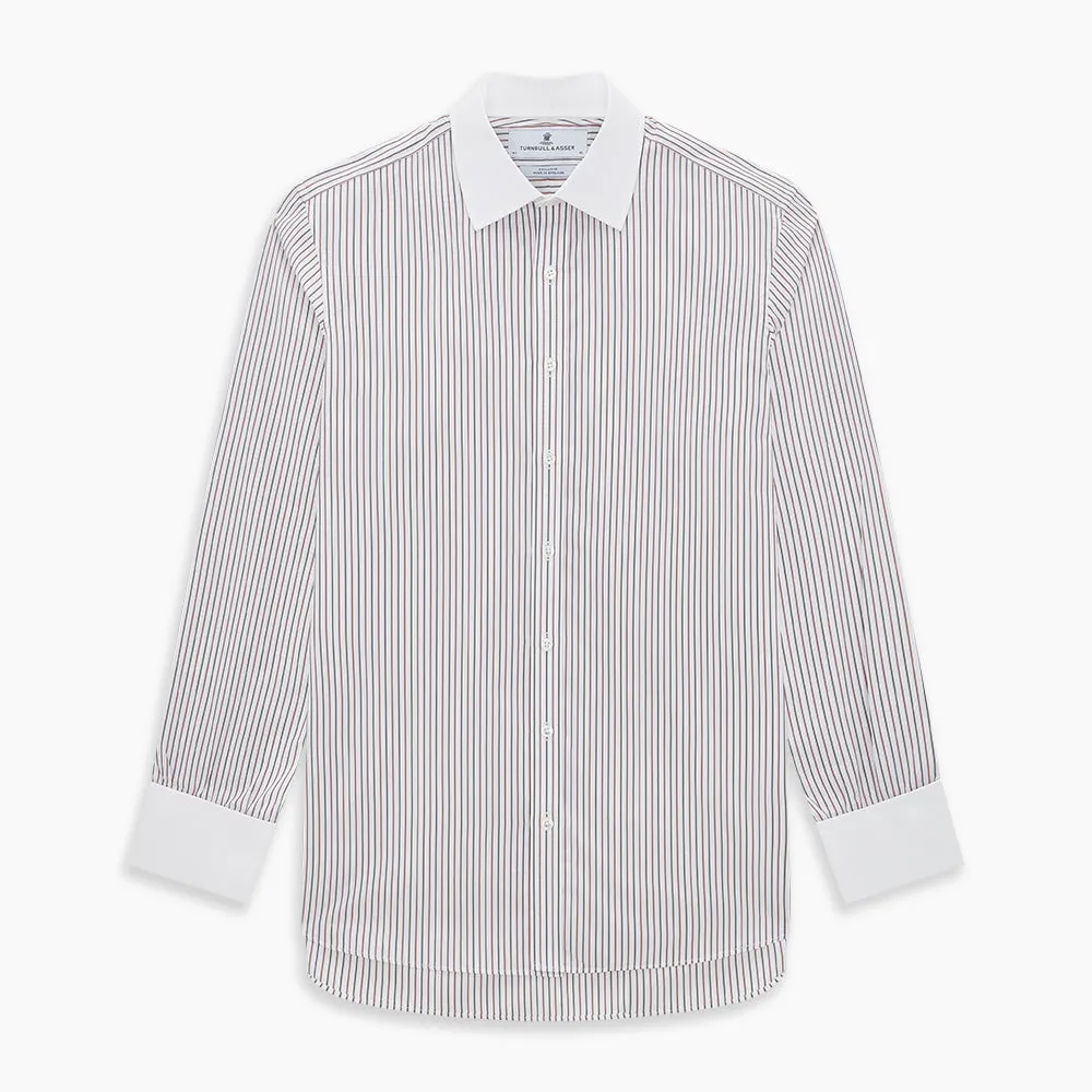 Red Double Stripe Shirt with Contrast T&A Collar and Cuffs
