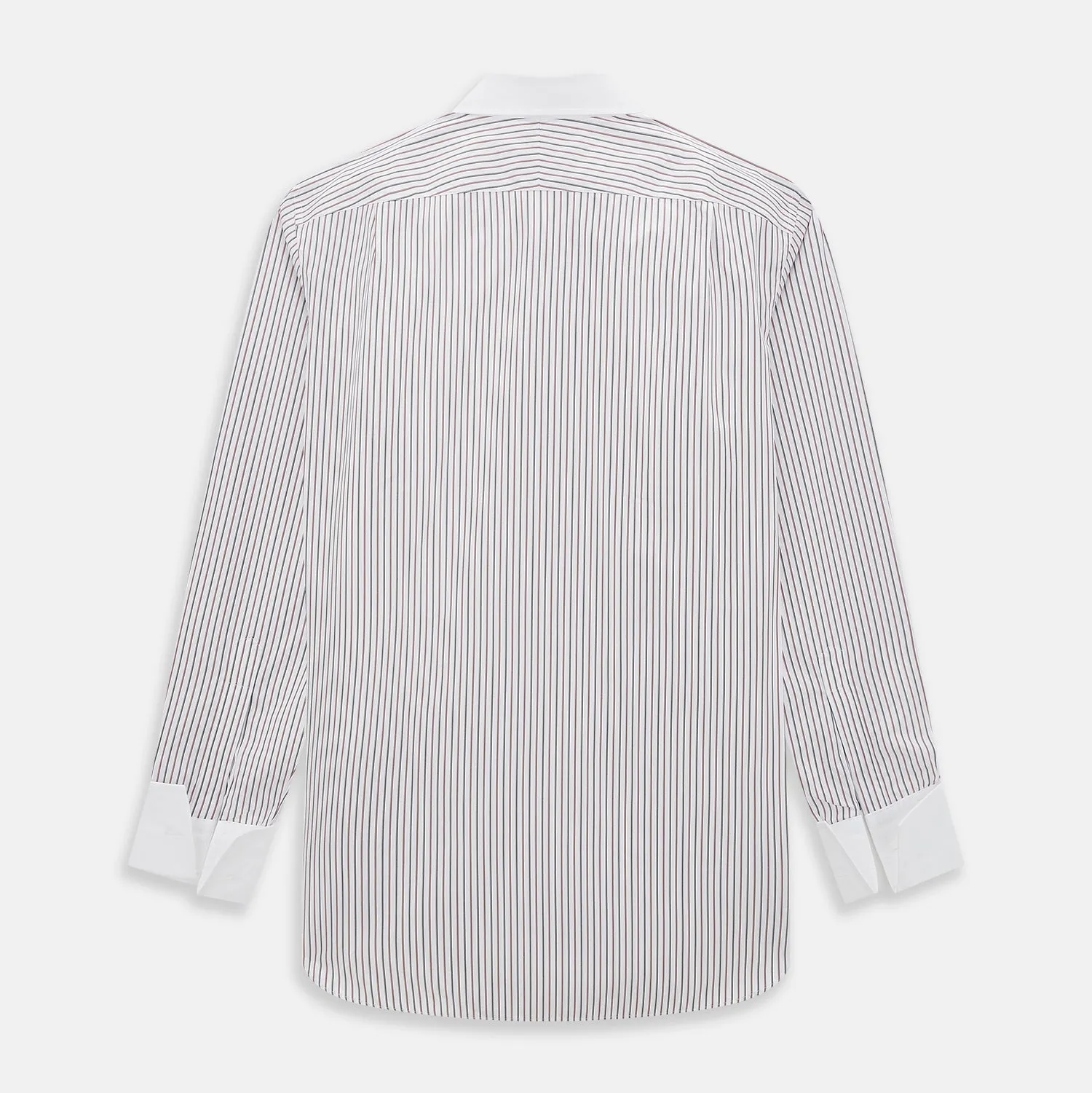 Red Double Stripe Shirt with Contrast T&A Collar and Cuffs