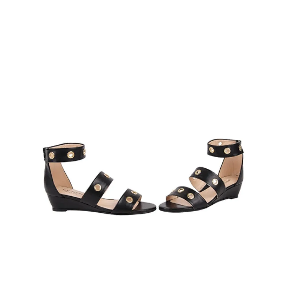Right Black Jon Josef Leather Wedge Sandal