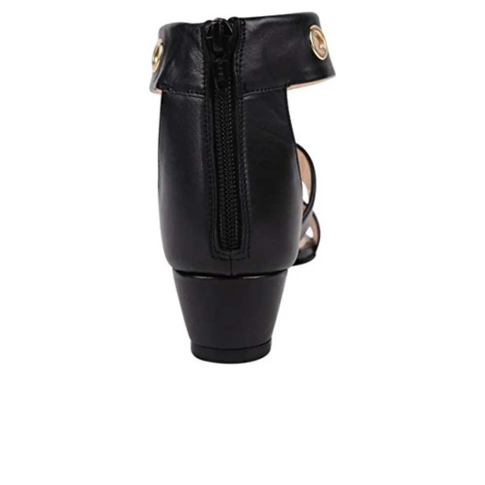 Right Black Jon Josef Leather Wedge Sandal
