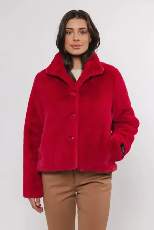 Rino & Pelle Jacket - Vie Faux Fur - Red Berry