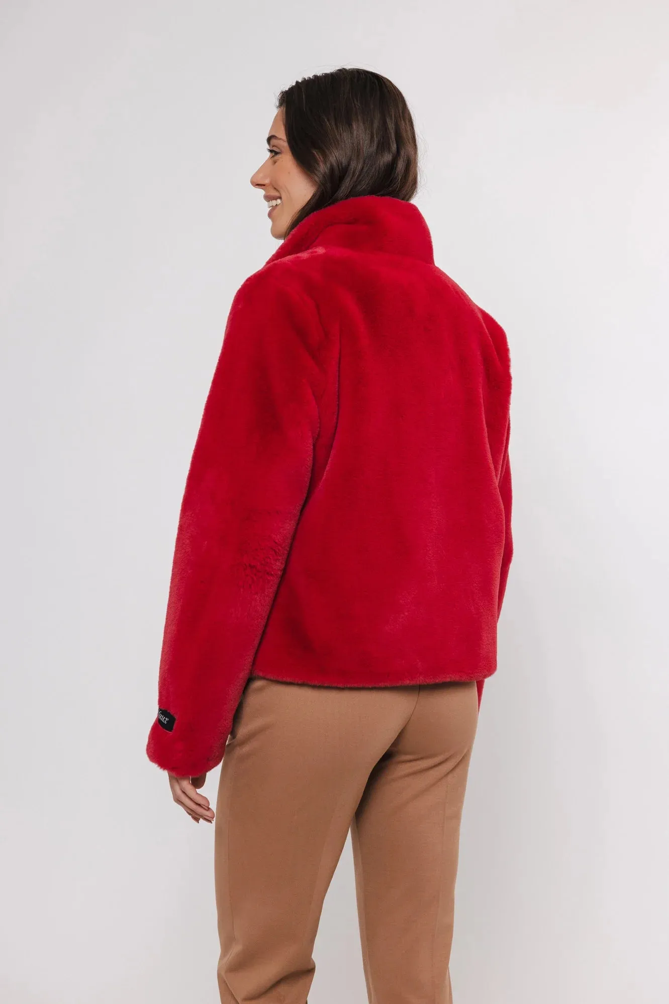 Rino & Pelle Jacket - Vie Faux Fur - Red Berry
