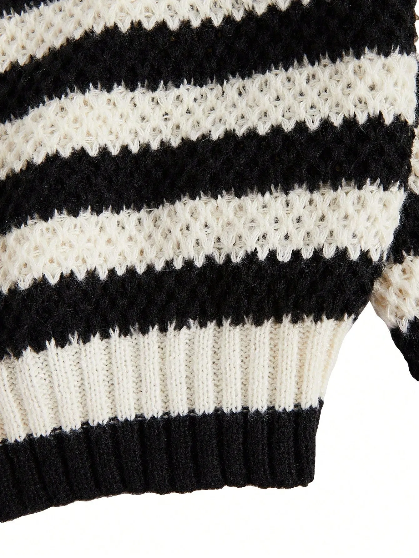 SHEIN Essnce Striped Pattern Button Front Cardigan