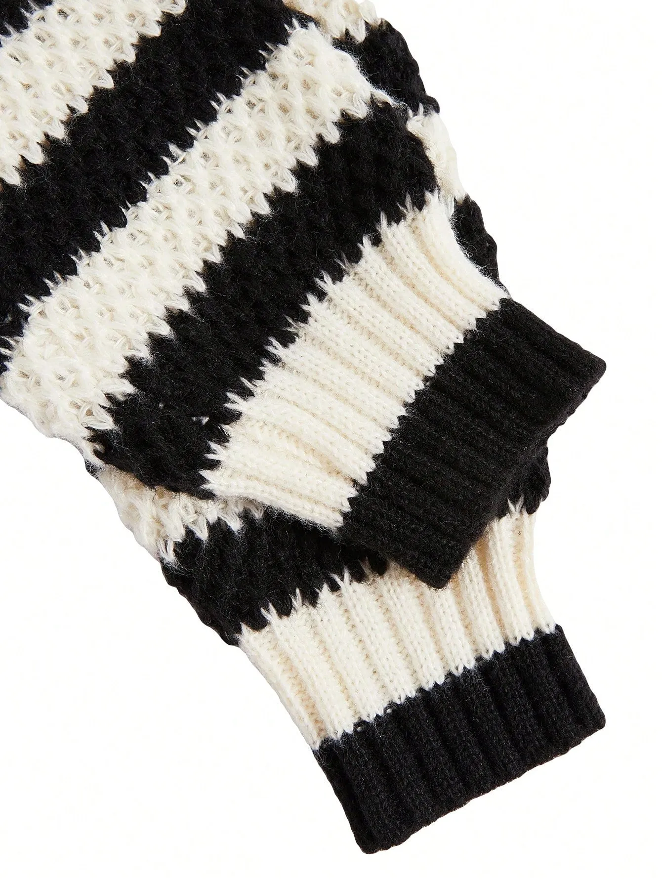SHEIN Essnce Striped Pattern Button Front Cardigan
