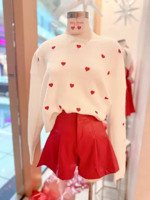 Soft Heart Embroidered Sweater