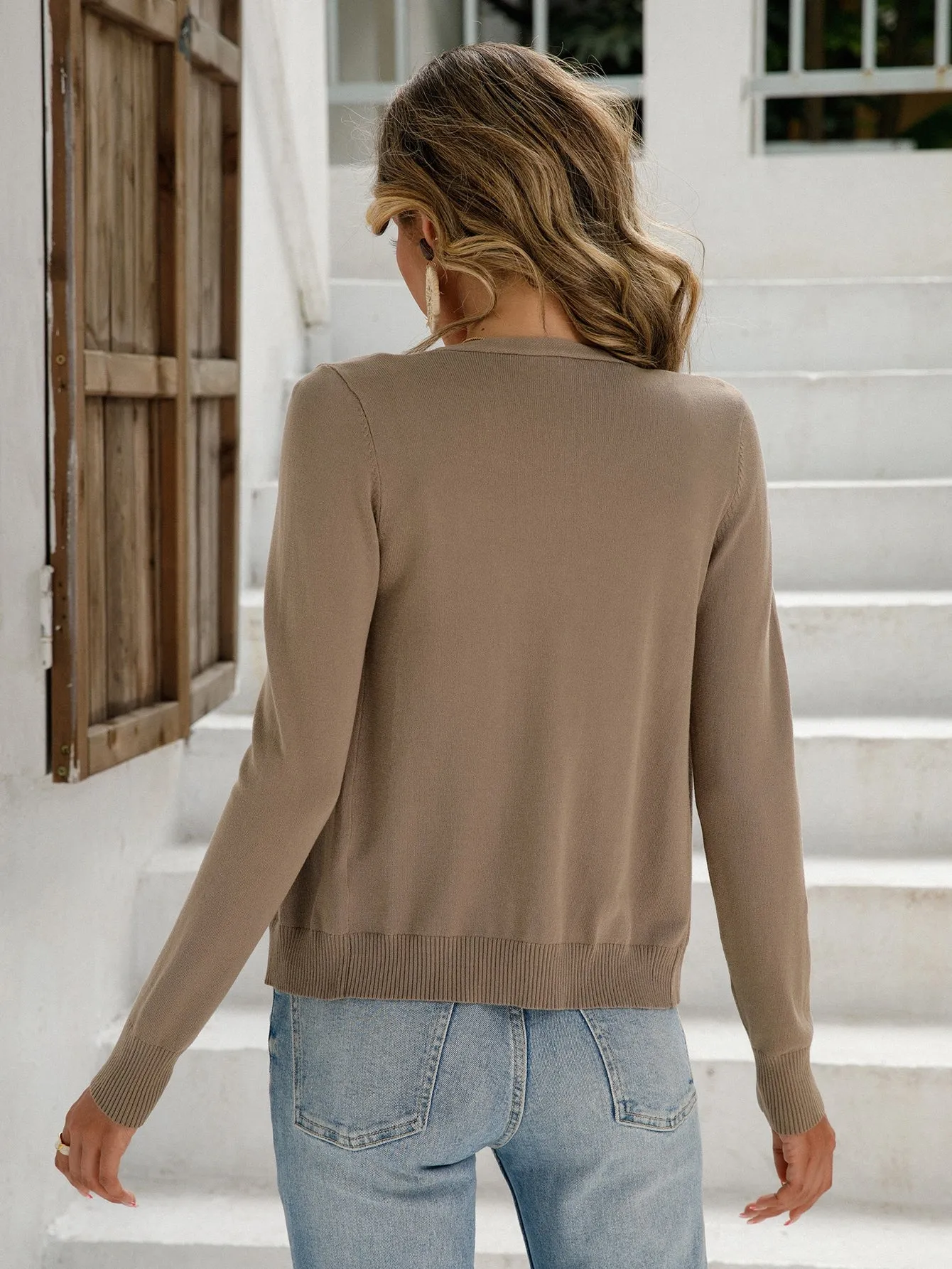 Solid Button Front Cardigan