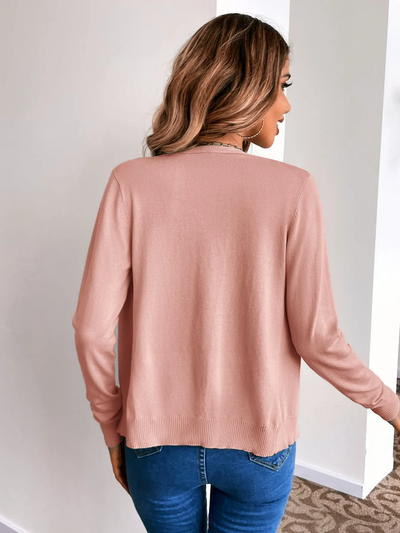 Solid Button Front Cardigan