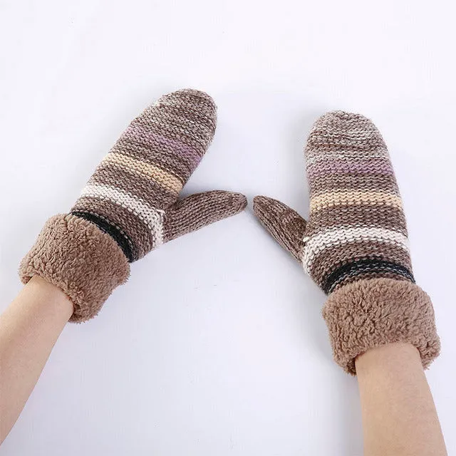 Striped Warm Gloves