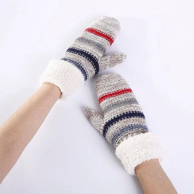 Striped Warm Gloves
