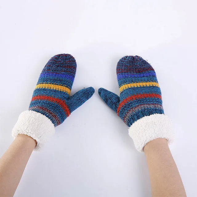 Striped Warm Gloves