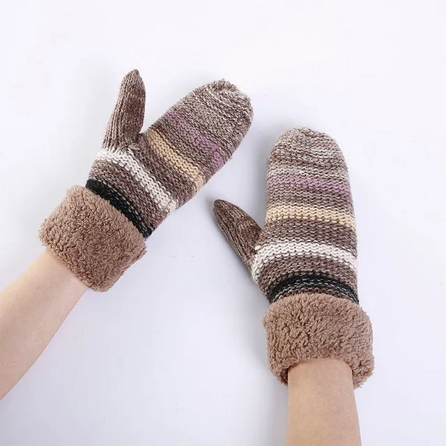 Striped Warm Gloves