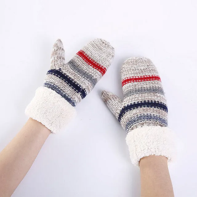 Striped Warm Gloves