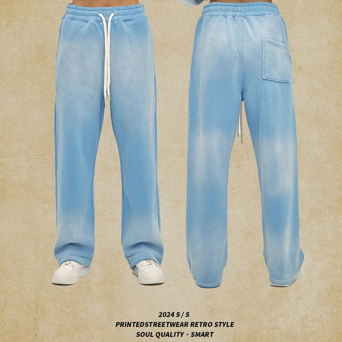 Sun Dye wide leg sweatpants