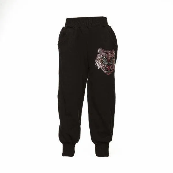 Tiger Face Sequin Kids Joggers