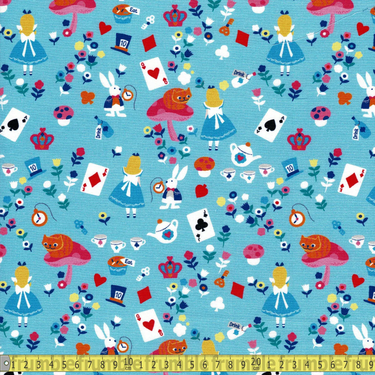 Timeless Treasures Fabric - Alice In Wonderland - Blue