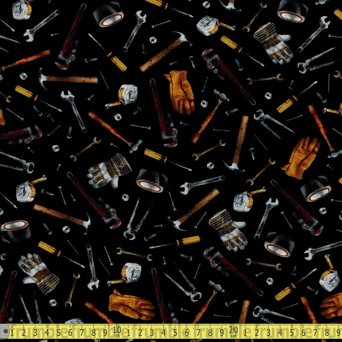 Timeless Treasures Fabric - Garage Workshop Tools - Black