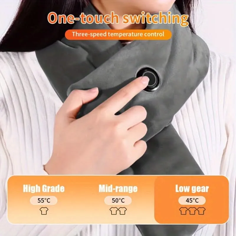 USB Heated Neck Warmer – 3-Speed Cotton Scarf