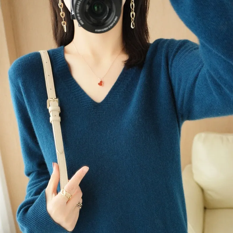 V-Neck Slim Fit Soft Sweaters