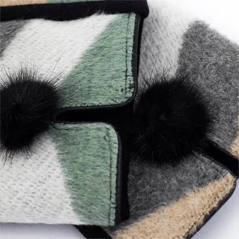 Vintage Striped Warm Gloves