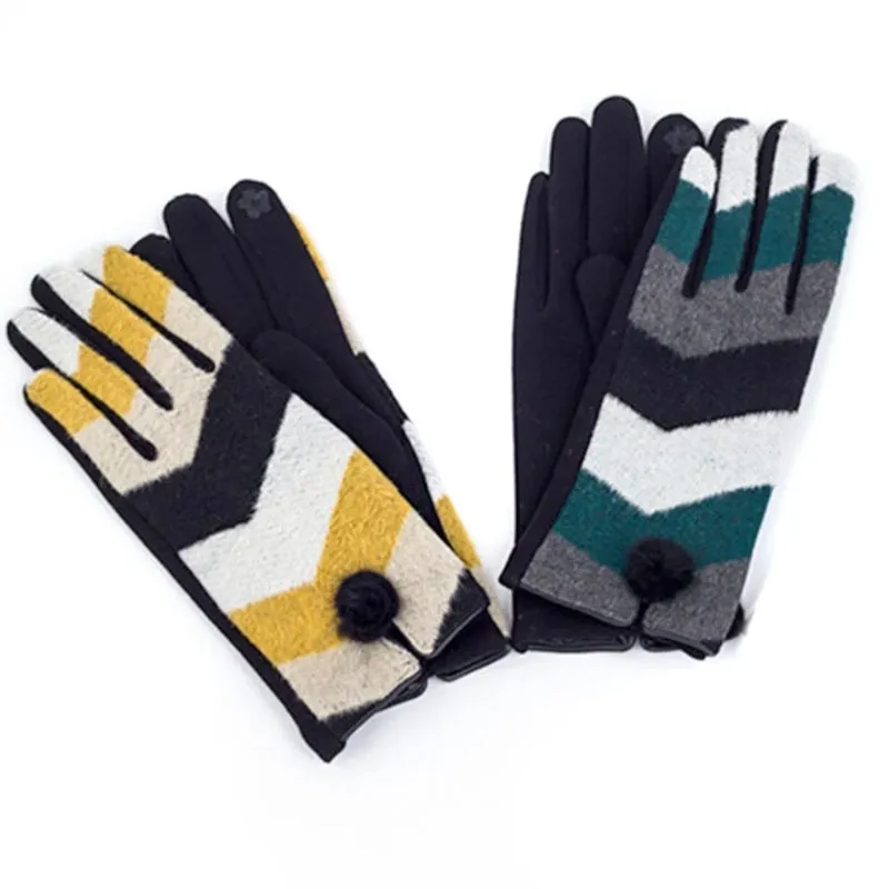 Vintage Striped Warm Gloves