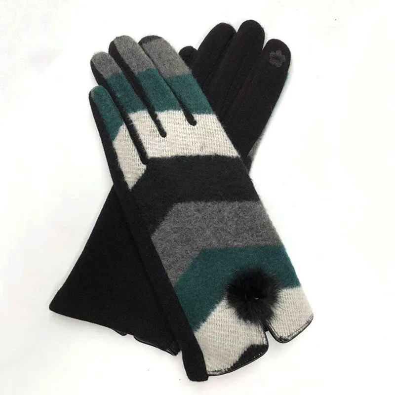 Vintage Striped Warm Gloves