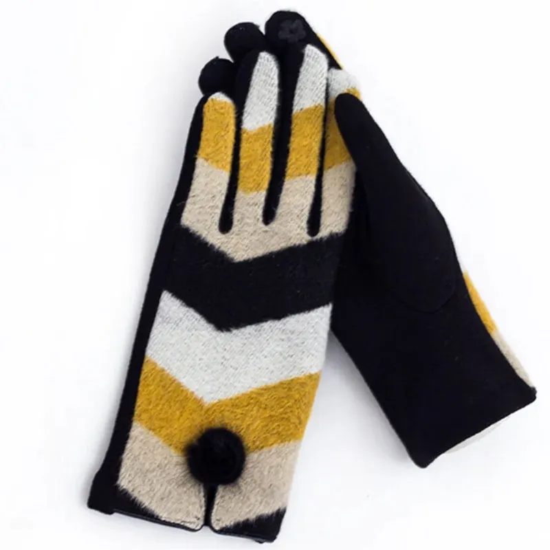 Vintage Striped Warm Gloves