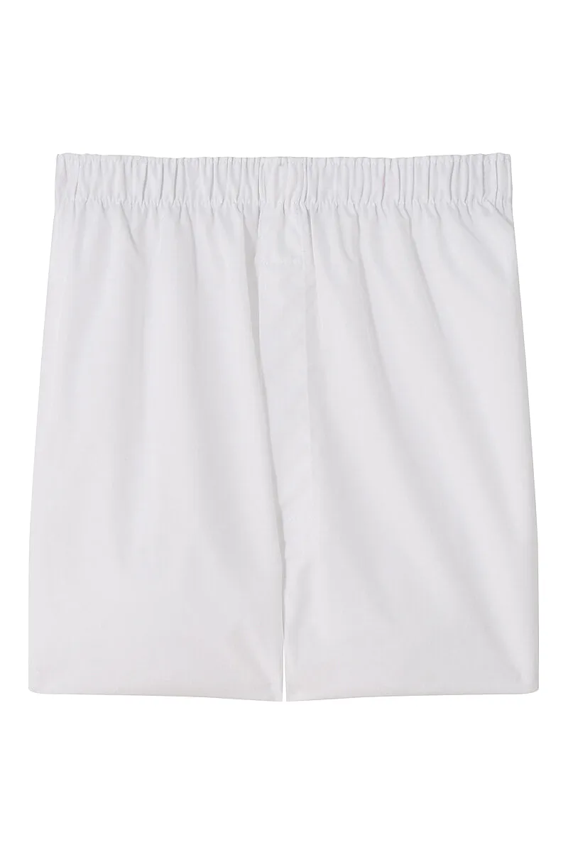 White Poplin Cotton Boxer Shorts