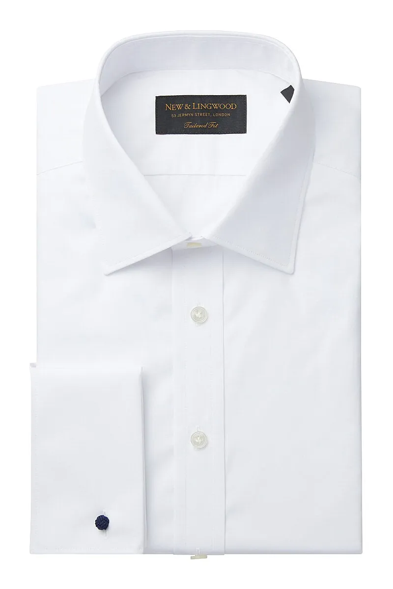 White Poplin St James's Collar Tailored Fit Double Cuff Shirt