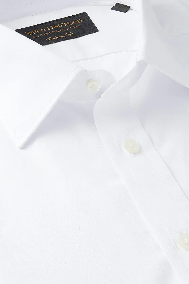 White Poplin St James's Collar Tailored Fit Double Cuff Shirt