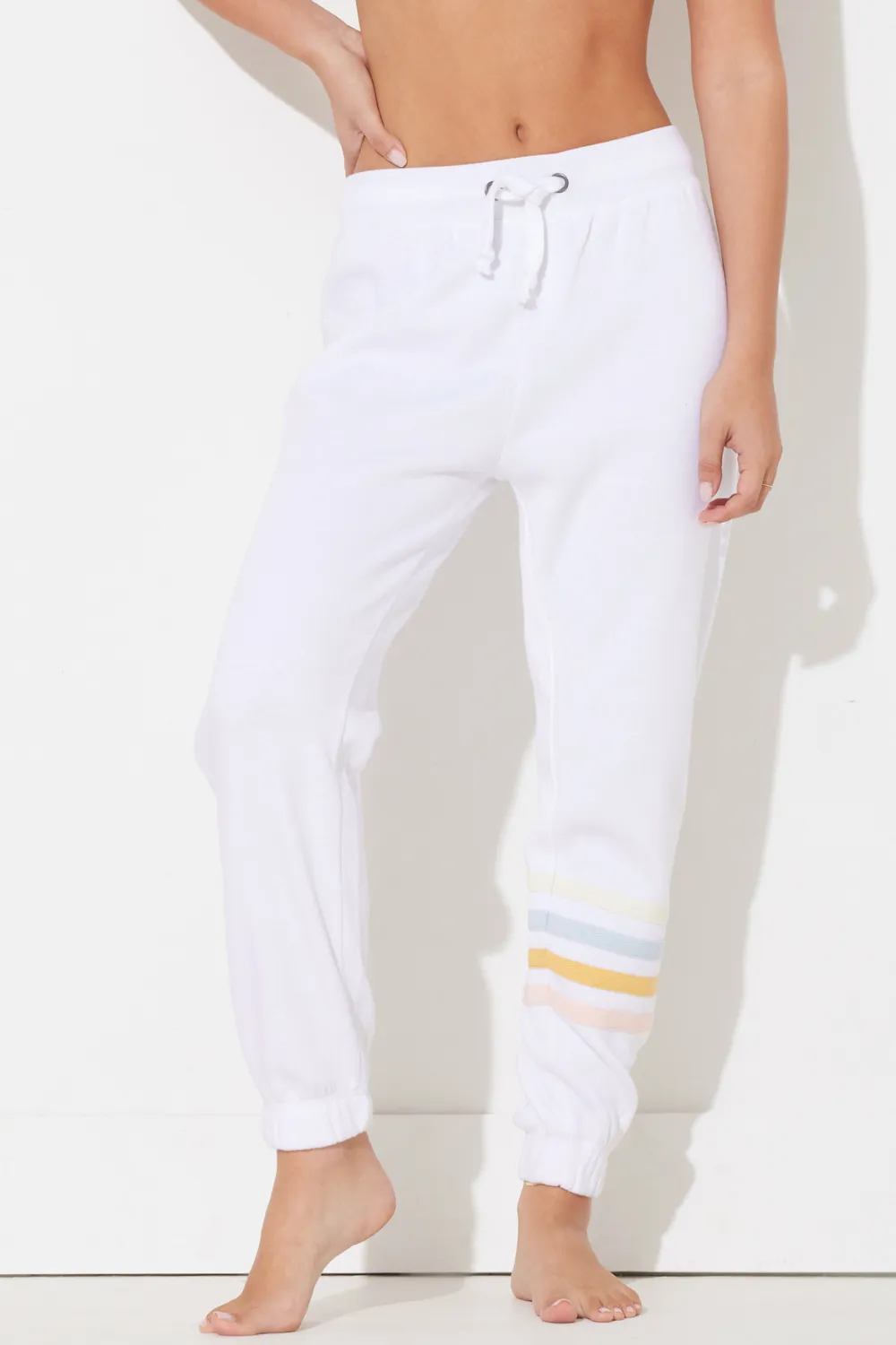 White w/ Summer Stripe Heather Jogger