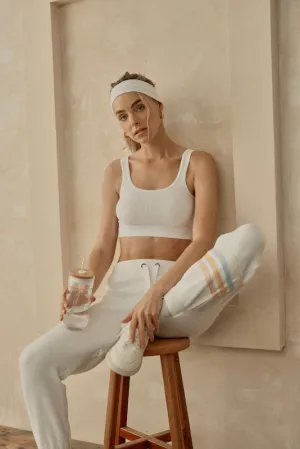 White w/ Summer Stripe Heather Jogger