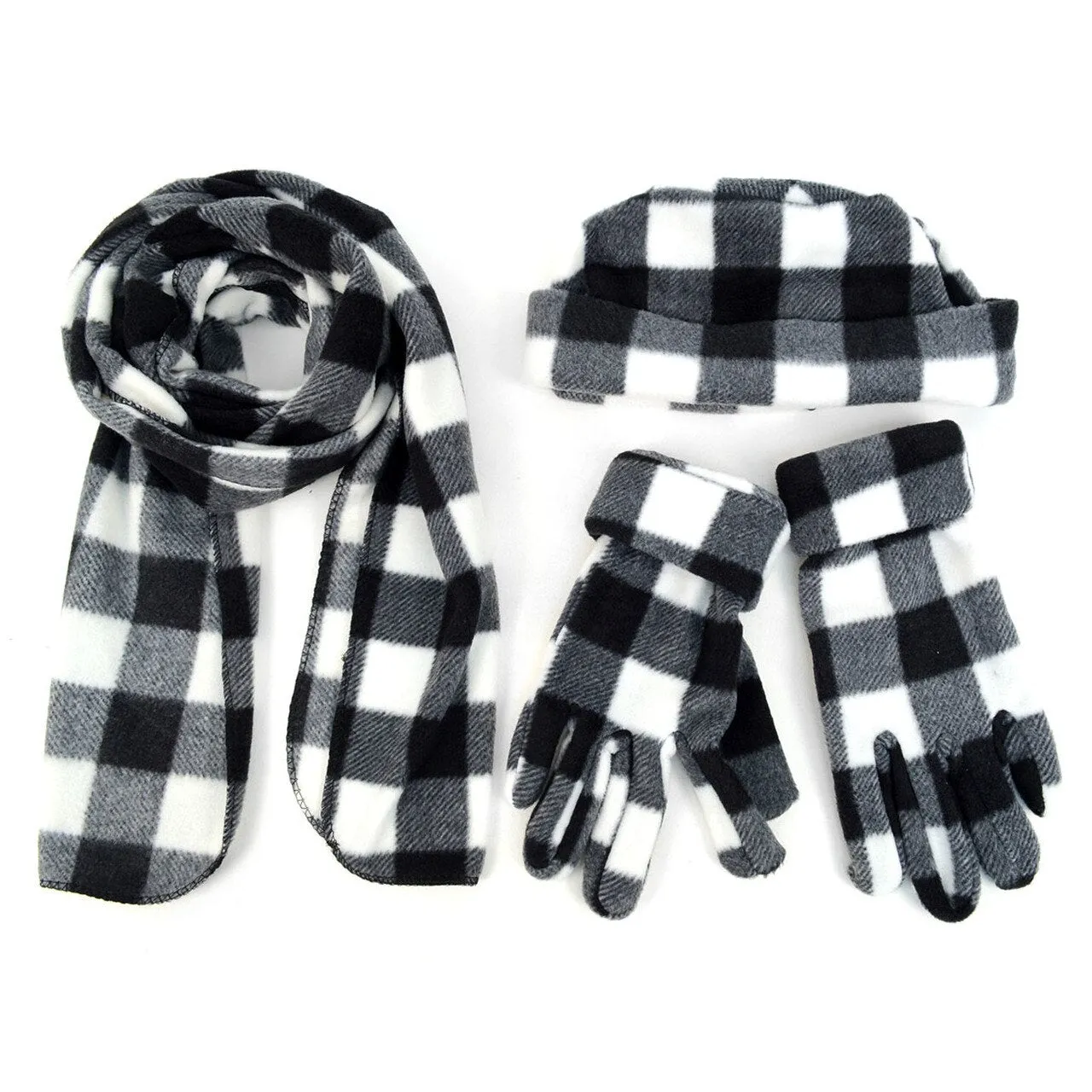 Winter Fleece Pop of Plaid 3-piece Set