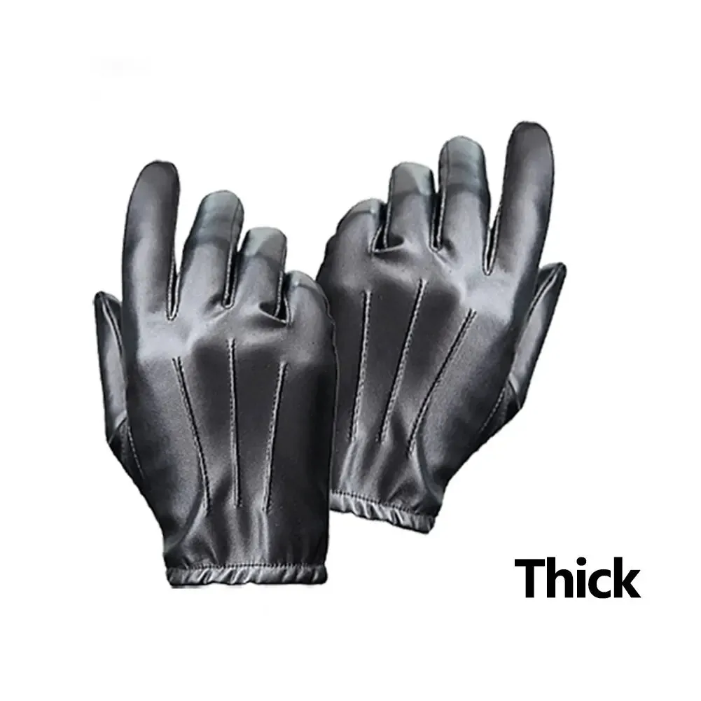Winter PU Leather Gloves - Touchscreen Cashmere-Lined